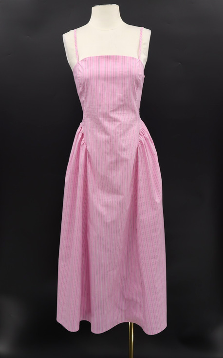 Anthropologie Dresses & Skirts - Anthropologie Maeve Dress Large Pink Stripe Smocked Poplin Midi Sundress NEW